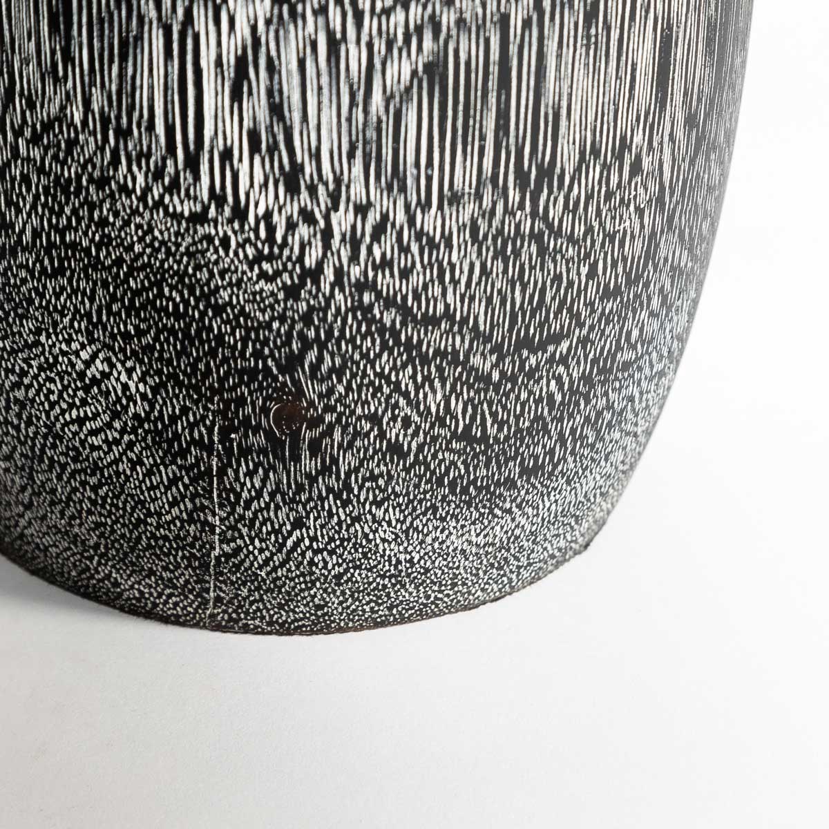Natura Torino Short Vase in solid teak with a black finish | InSTYLE Home & Rugs