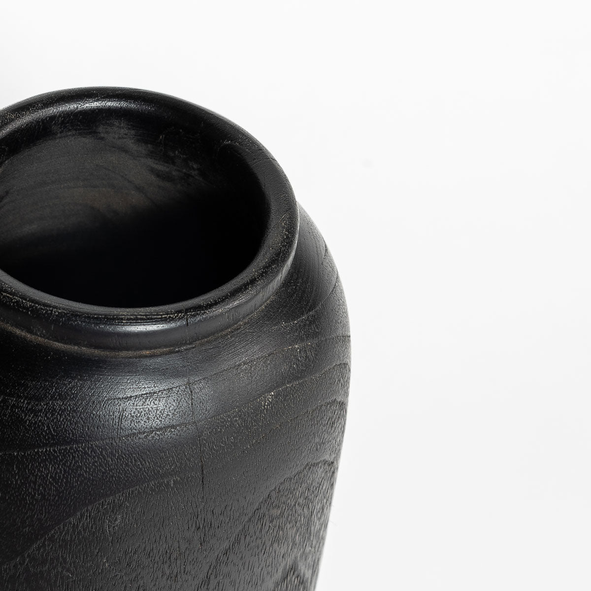 Natura Torino Tall Vase in solid teak with a black finish | InSTYLE Home & Rugs