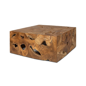 Natura Flow Square Coffee Table — Reclaimed Teak Root - one-of-a-kind square coffee table carved from teak root | Image 1 | InSTYLE Home & Rugs