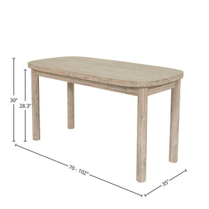 Oasis Extension Dining Table (70"/102") - elegant seating for dining areas | Image 3 | InSTYLE Home & Rugs