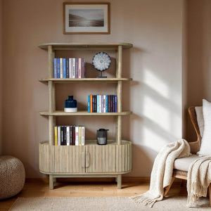 Oasis Bookcase - wooden bookcases with multiple shelves for ample storage | Image 2 | InSTYLE Home & Rugs