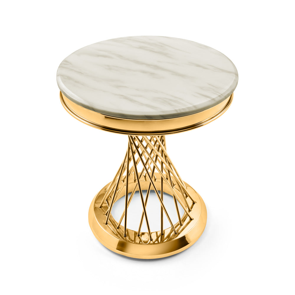 BAILEY Gold End Table GY-ET-8432G - perfect for holding drinks, decor, or lamps | Image 1 | InSTYLE Home & Rugs