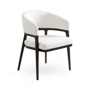 ERICA DINING CHAIR GY-DC-8731A White linen fabric Ash wood walnut finish - elegant seating for dining areas | Image 2 | InSTYLE Home & Rugs