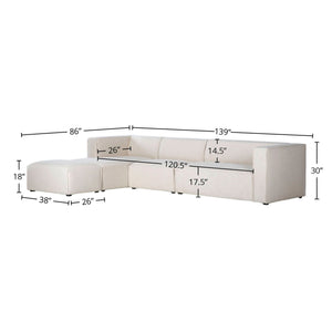 Premium Left Modular Sectional w/ Ottoman - perfect footrests with style | Image 3 | InSTYLE Home & Rugs