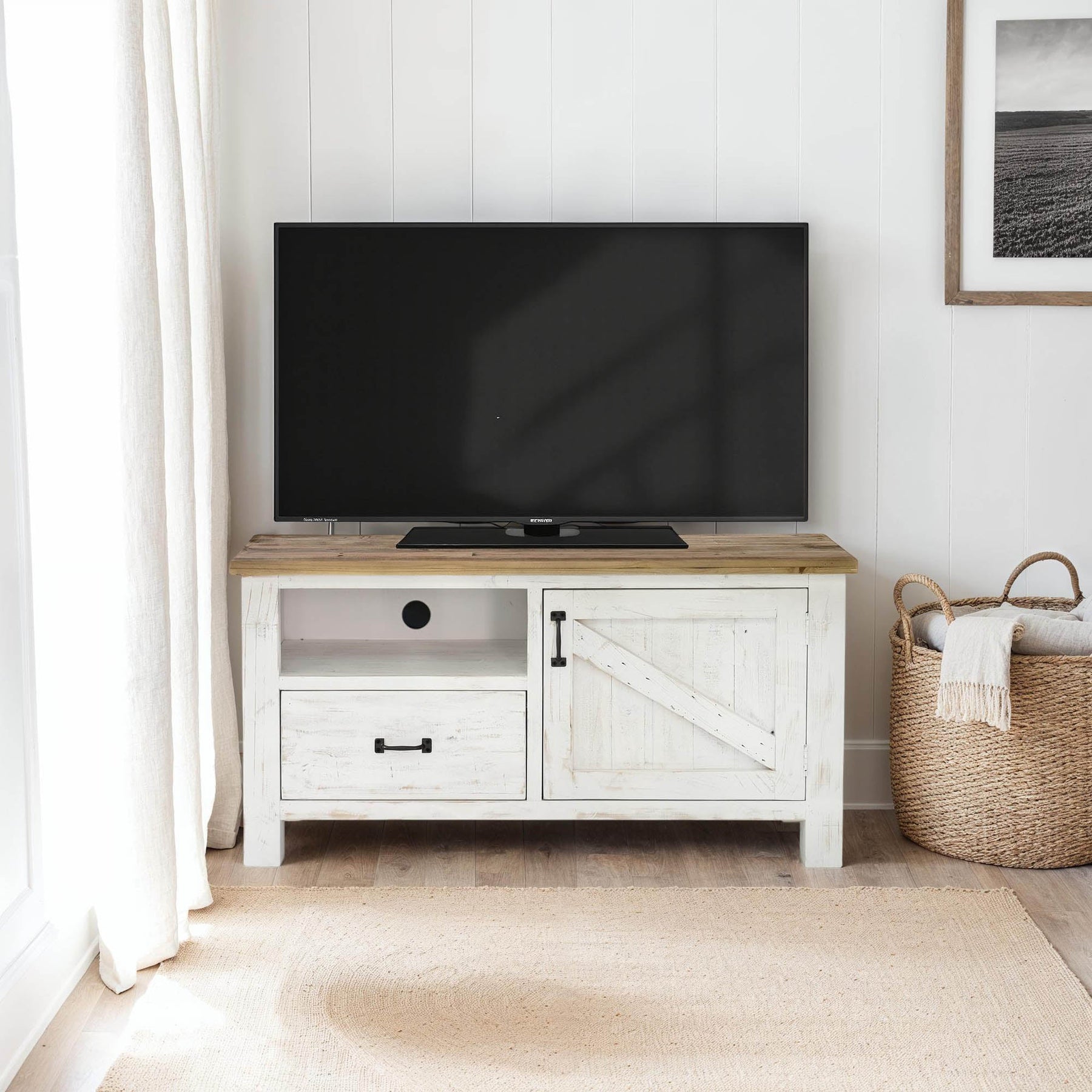 Provence Small Media Unit - compact media unit for small spaces with a stylish design | Image 2 | InSTYLE Home & Rugs