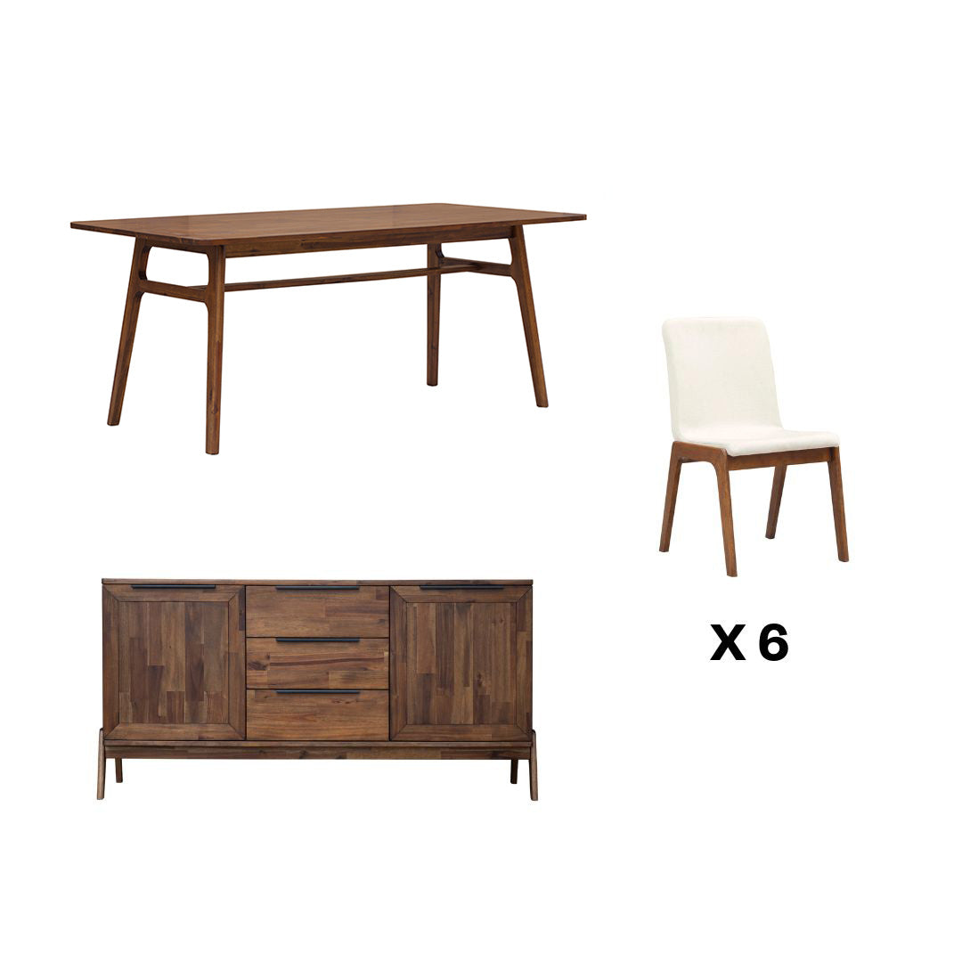 Remix Dining Set 6 Linen - elegant seating for dining areas | Image 2 | InSTYLE Home & Rugs
