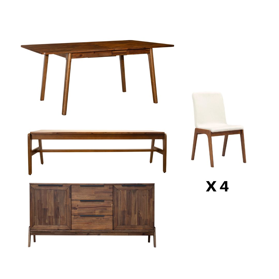 Remix Extension Table Set 4 Linen - slim tables for entryways | Image 1 | InSTYLE Home & Rugs