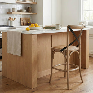 Cross Back Fixed Counter Stool - sleek stools for kitchen bars | Image 2 | InSTYLE Home & Rugs