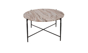 Arlo Coffee Table marble top black hammered iron legs - modern black coffee table | Image 1 | InSTYLE Home & Rugs