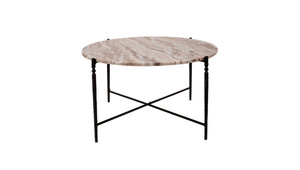 Arlo Coffee Table marble top black hammered iron legs - modern black coffee table | Image 5 | InSTYLE Home & Rugs