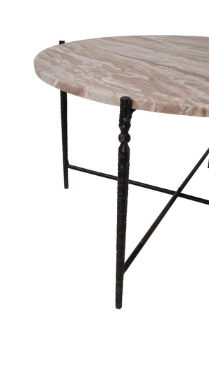Arlo Coffee Table marble top black hammered iron legs - modern black coffee table | Image 3 | InSTYLE Home & Rugs