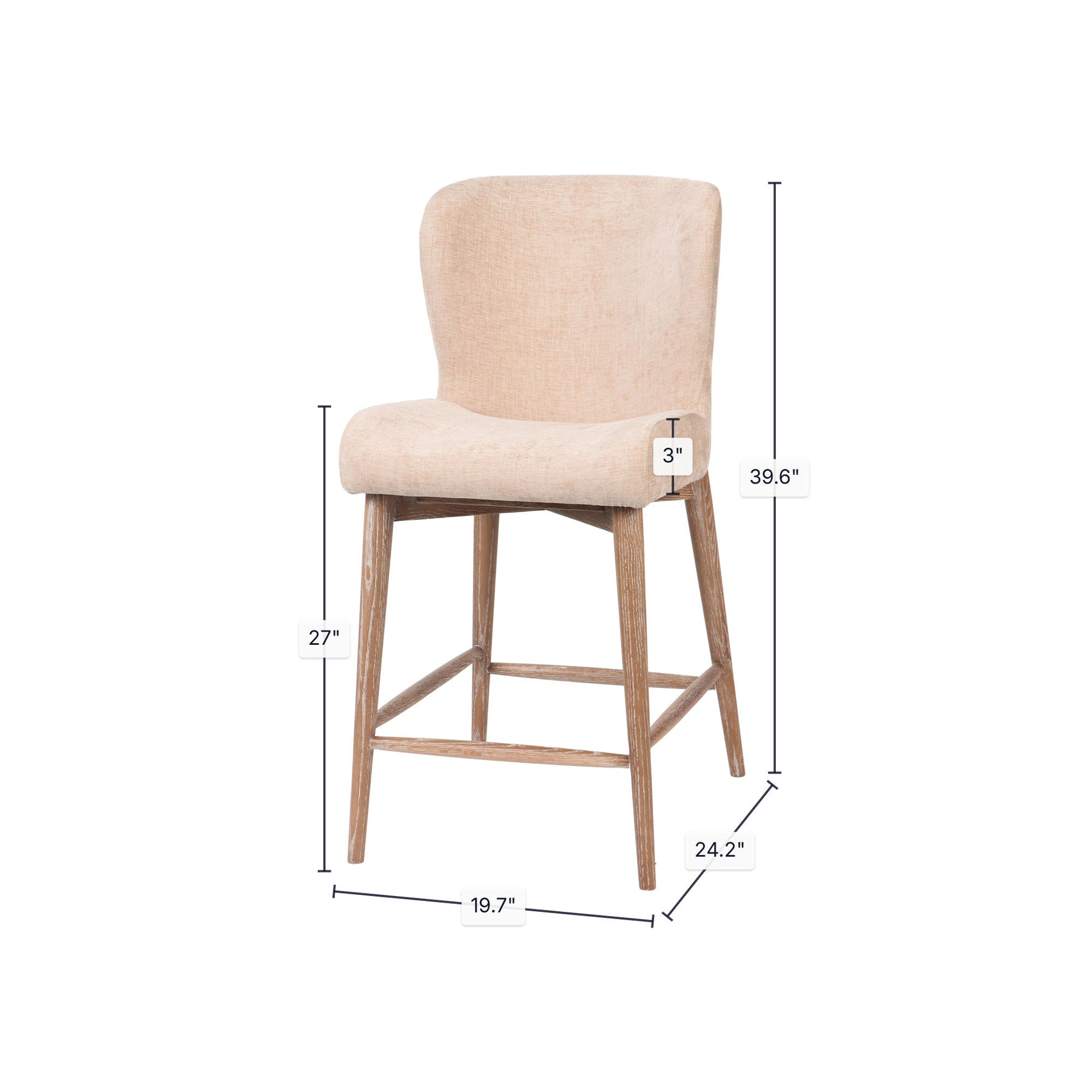 Uffizi Counter Stool - sleek stools for kitchen bars | Image 2 | InSTYLE Home & Rugs