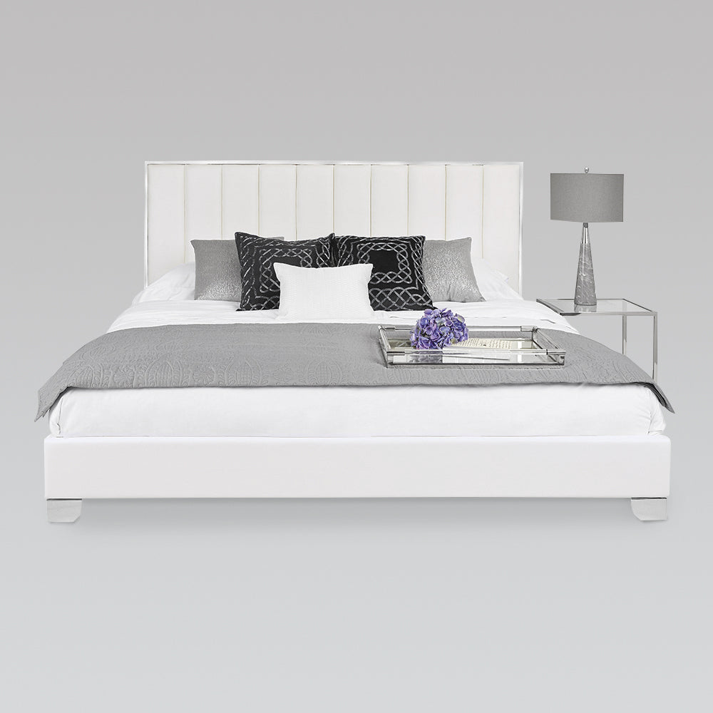 URIEL Bed King Grey Velvet - comfortable beds for restful sleep | Image 1 | InSTYLE Home & Rugs
