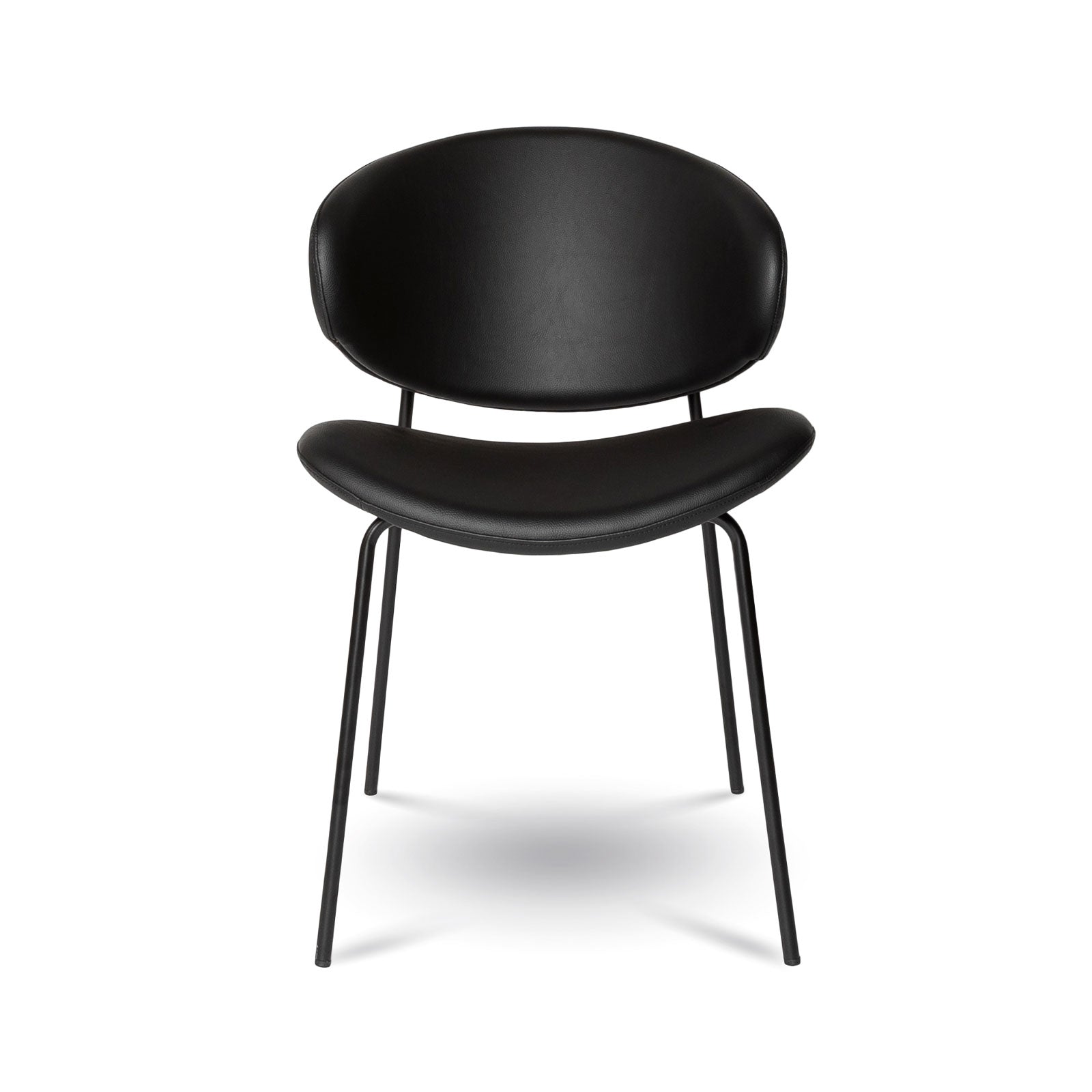 Taylor Chair — Black PU Dining Chair with Metal Base - black pu dining chair on a matte black metal base | Image 1 | InSTYLE Home & Rugs