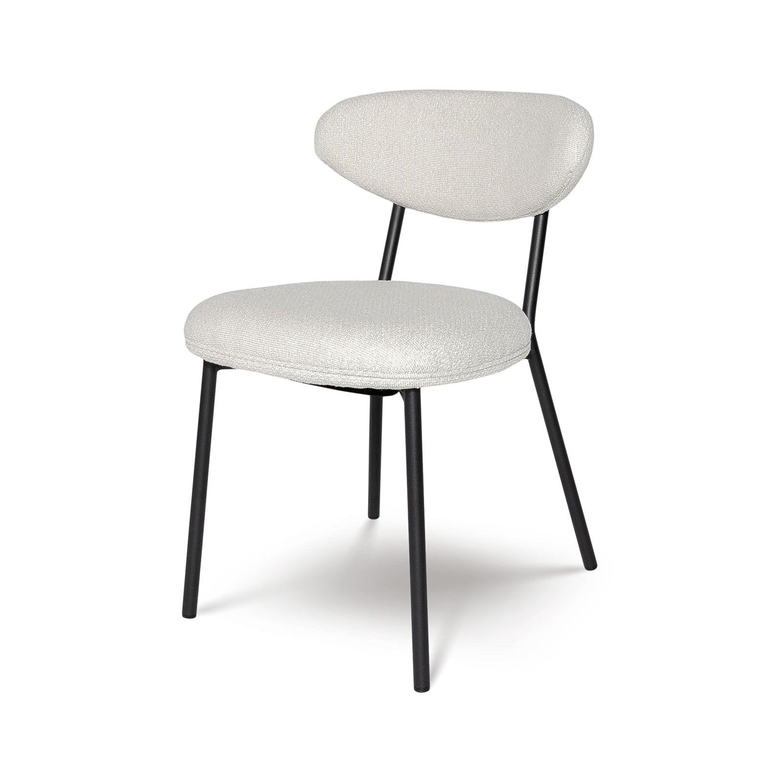Thompson Stackable Chair — Cloud Upholstery with Steel Frame - stackable upholstered dining chair in soft cloud with a steel frame | Image 1 | InSTYLE Home & Rugs