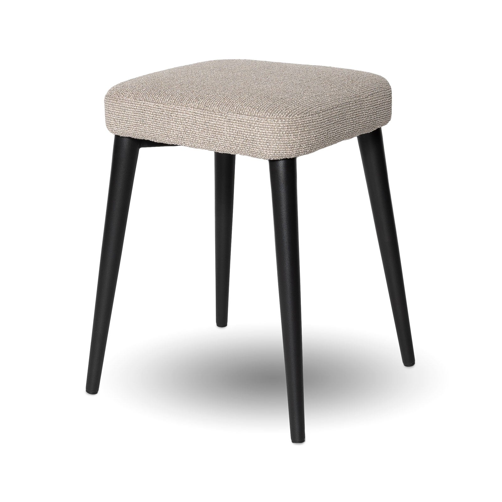 Tommy Stool — Charcoal Upholstered Stool with Black Steel Frame - charcoal upholstered stool on a black powder-coated steel frame | Image 2 | InSTYLE Home & Rugs