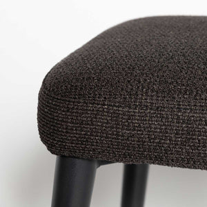 Tommy Stool — Charcoal Upholstered Stool with Black Steel Frame - charcoal upholstered stool on a black powder-coated steel frame | Image 4 | InSTYLE Home & Rugs