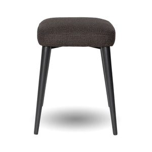 Tommy Stool — Charcoal Upholstered Stool with Black Steel Frame - charcoal upholstered stool on a black powder-coated steel frame | Image 8 | InSTYLE Home & Rugs
