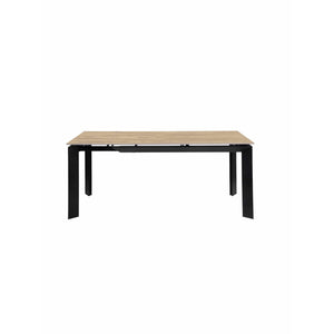 Track Extension Dining Table in walnut veneer with black steel legs | InSTYLE Home & Rugs