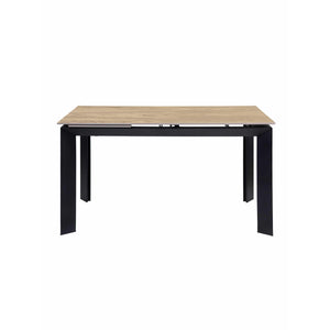Track Extension Dining Table in walnut veneer with black steel legs | InSTYLE Home & Rugs