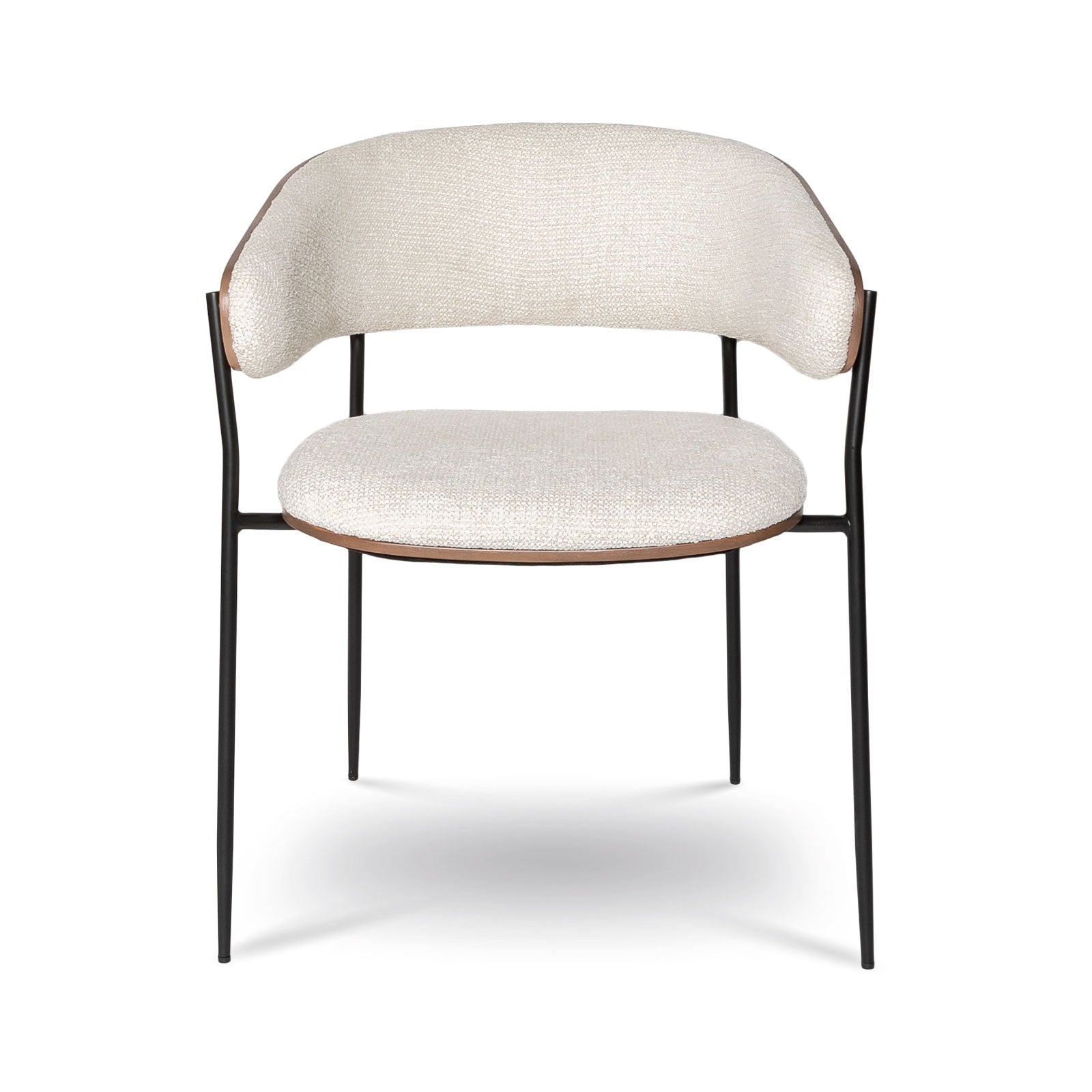 Tristan Chair — Bone Upholstery with Walnut Veneer Back - dining chair in bone upholstery with a walnut veneer back | Image 1 | InSTYLE Home & Rugs