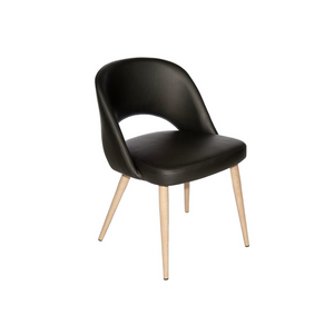 Turner Chair — PU Leather Dining Chair with Wood-Look Metal Base - pu leather dining chair with a wood-look metal base | Image 2 | InSTYLE Home & Rugs
