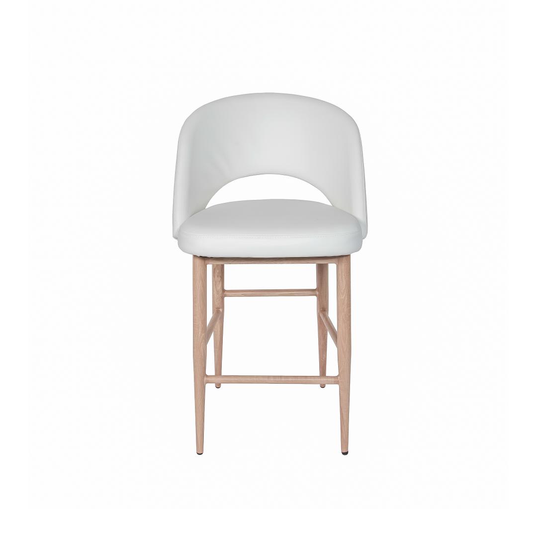 Turner Counter Stool — PU Leather Stool with Wood-Look Base - pu leather counter stool with a wood-look metal base | Image 1 | InSTYLE Home & Rugs