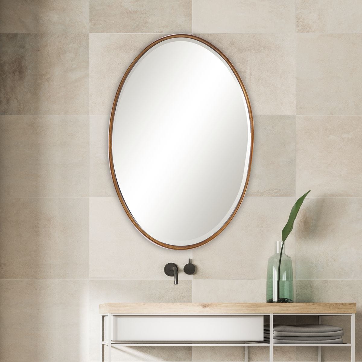Mirror W00450 - perfect for enhancing light and creating a sense of space | Image 1 | InSTYLE Home & Rugs
