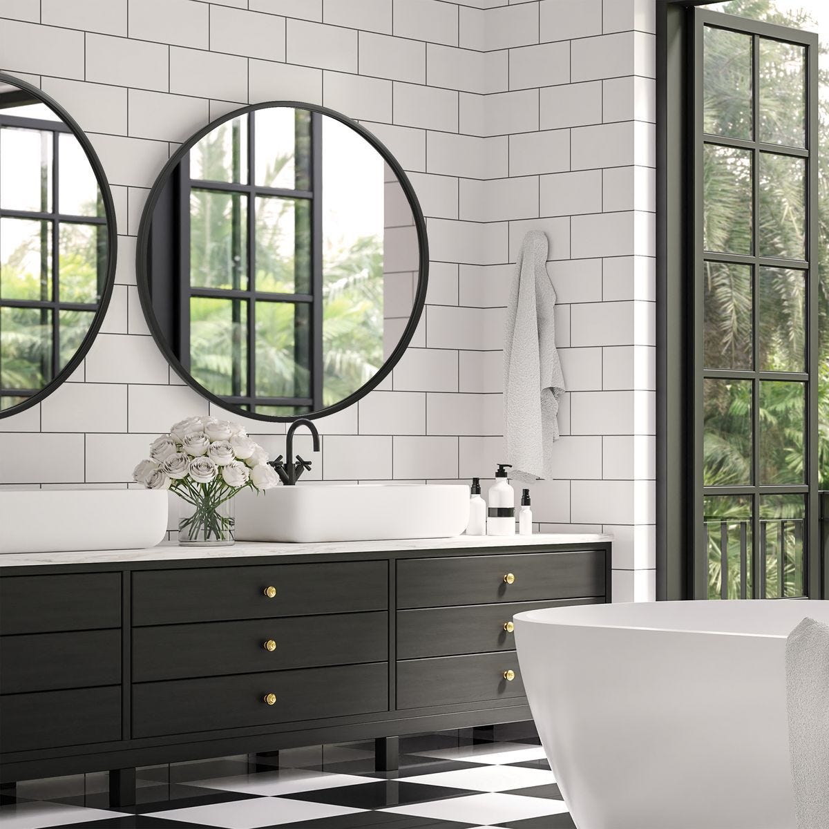 Mirror 37 x 37 (Round) - perfect for enhancing light and creating a sense of space | Image 1 | InSTYLE Home & Rugs