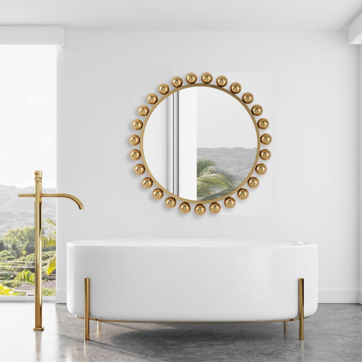 Mirror W00583 - perfect for enhancing light and creating a sense of space | Image 1 | InSTYLE Home & Rugs