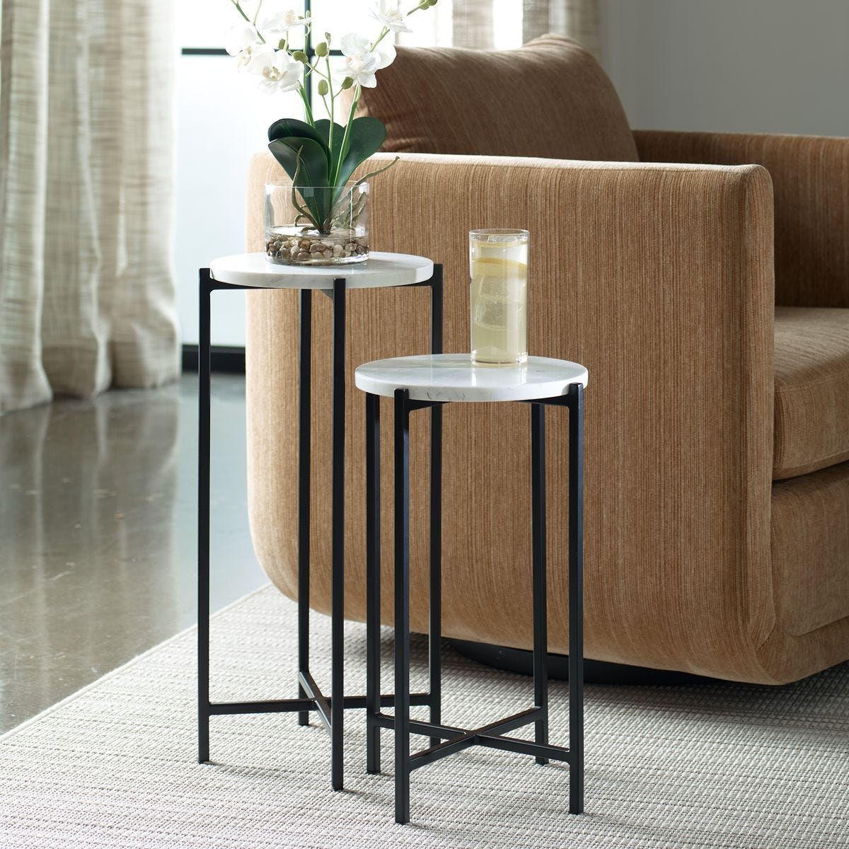 Marble Side Tables - perfect for holding drinks, lamps, and other essentials | Image 1 | InSTYLE Home & Rugs