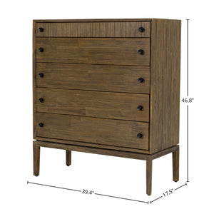 West 5 Drawer Chest - versatile drawer unit for office, bedroom, or living space | Image 2 | InSTYLE Home & Rugs