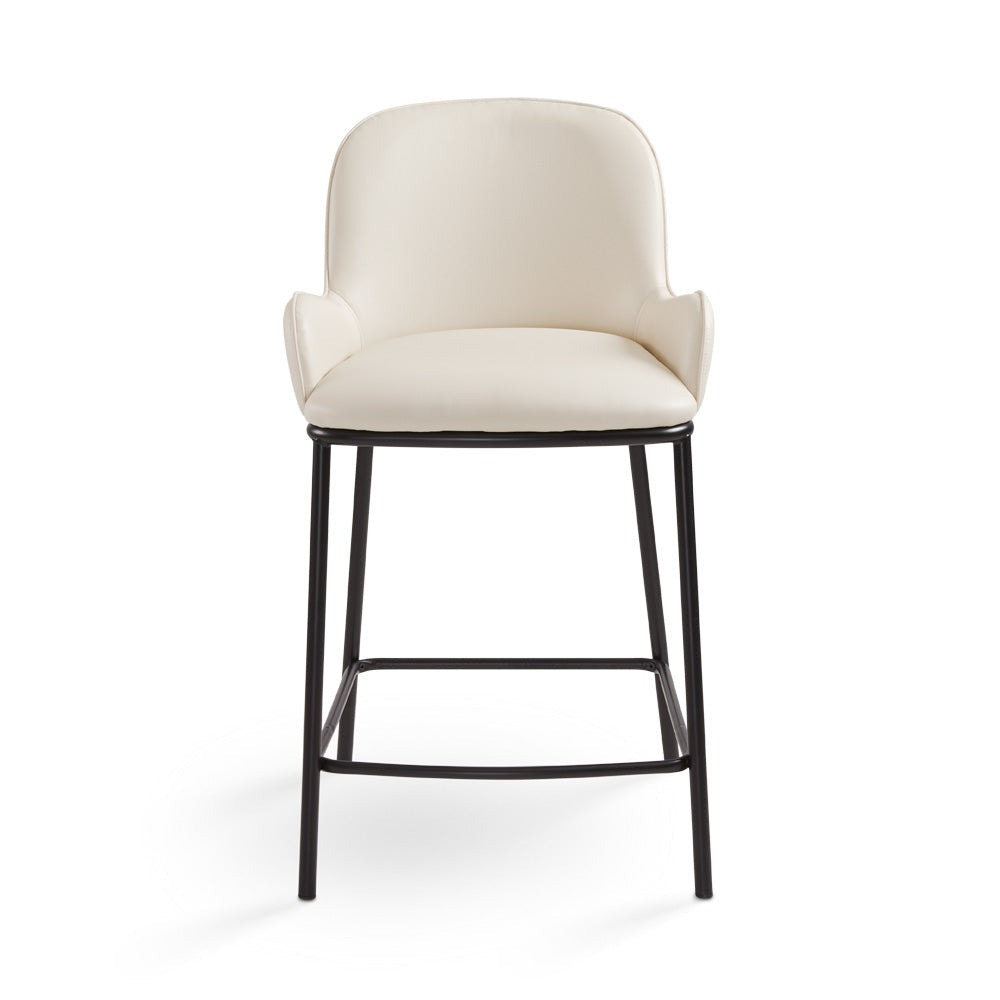 Bennett Counter chair GY- COU-2945 Fuzhou Light Grey Linen fabric Black Matte metal legs - modern bar stool with adjustable height for flexible seating | Image 1 | InSTYLE Home & Rugs