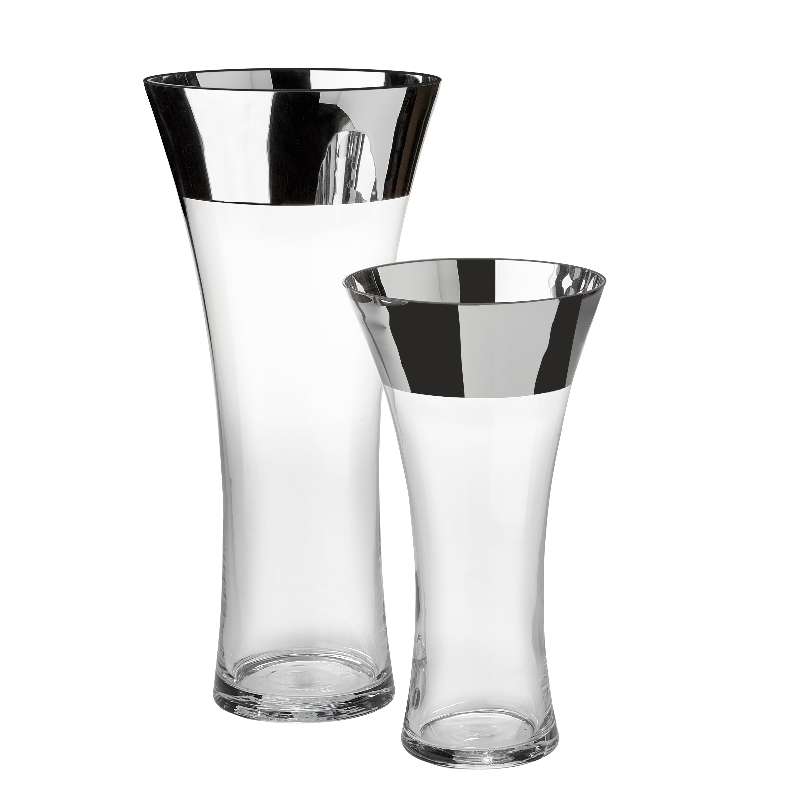 Glass Vase w/ silver rim XC-256 - find unique and stylish pieces to express your personality | Image 1 | InSTYLE Home & Rugs