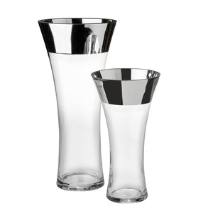 Glass Vase w/ silver rim XC-256 - find unique and stylish pieces to express your personality | Image 1 | InSTYLE Home & Rugs