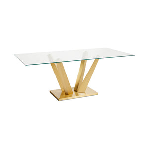 Paolo Brushed Gold Dining Table GY-DT-8380BG - elegant tables for dining rooms | Image 1 | InSTYLE Home & Rugs