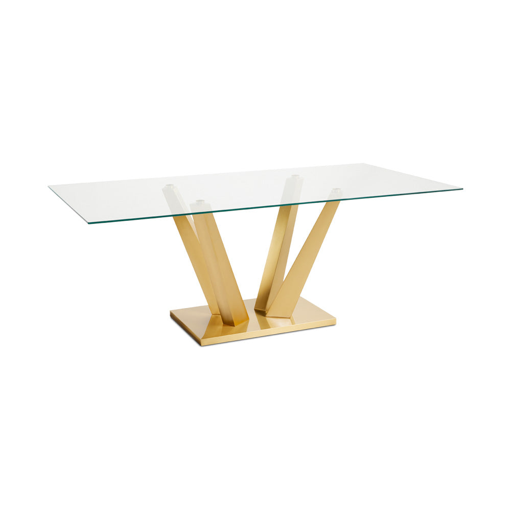Paolo Brushed Gold Dining Table GY-DT-8380BG - elegant tables for dining rooms | Image 1 | InSTYLE Home & Rugs