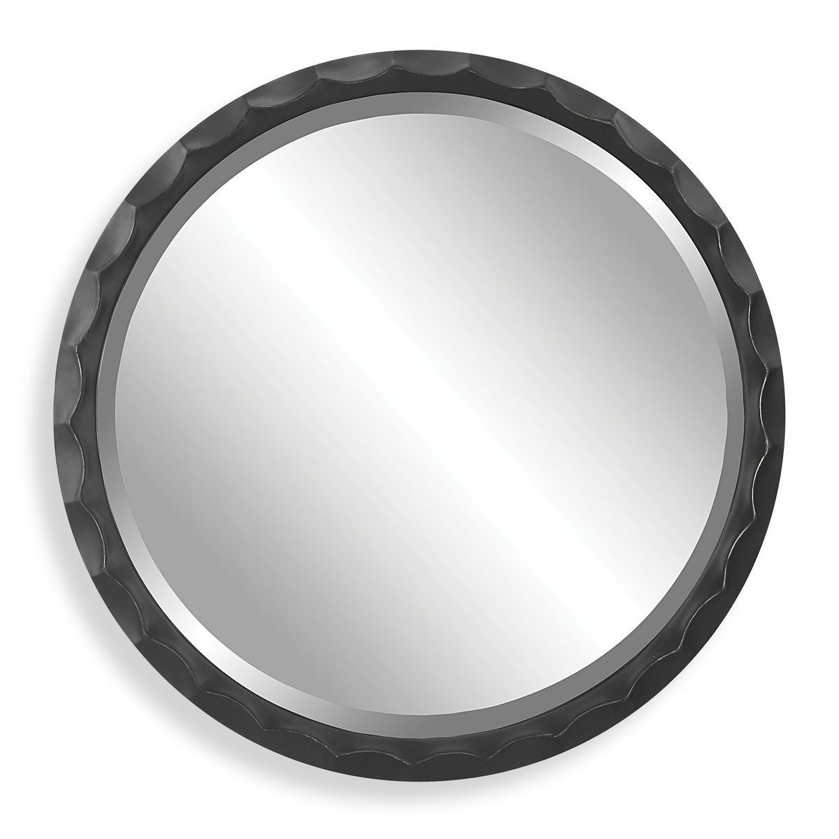 Scalloped Edge Round Mirror - perfect for enhancing light and creating a sense of space | Image 1 | InSTYLE Home & Rugs