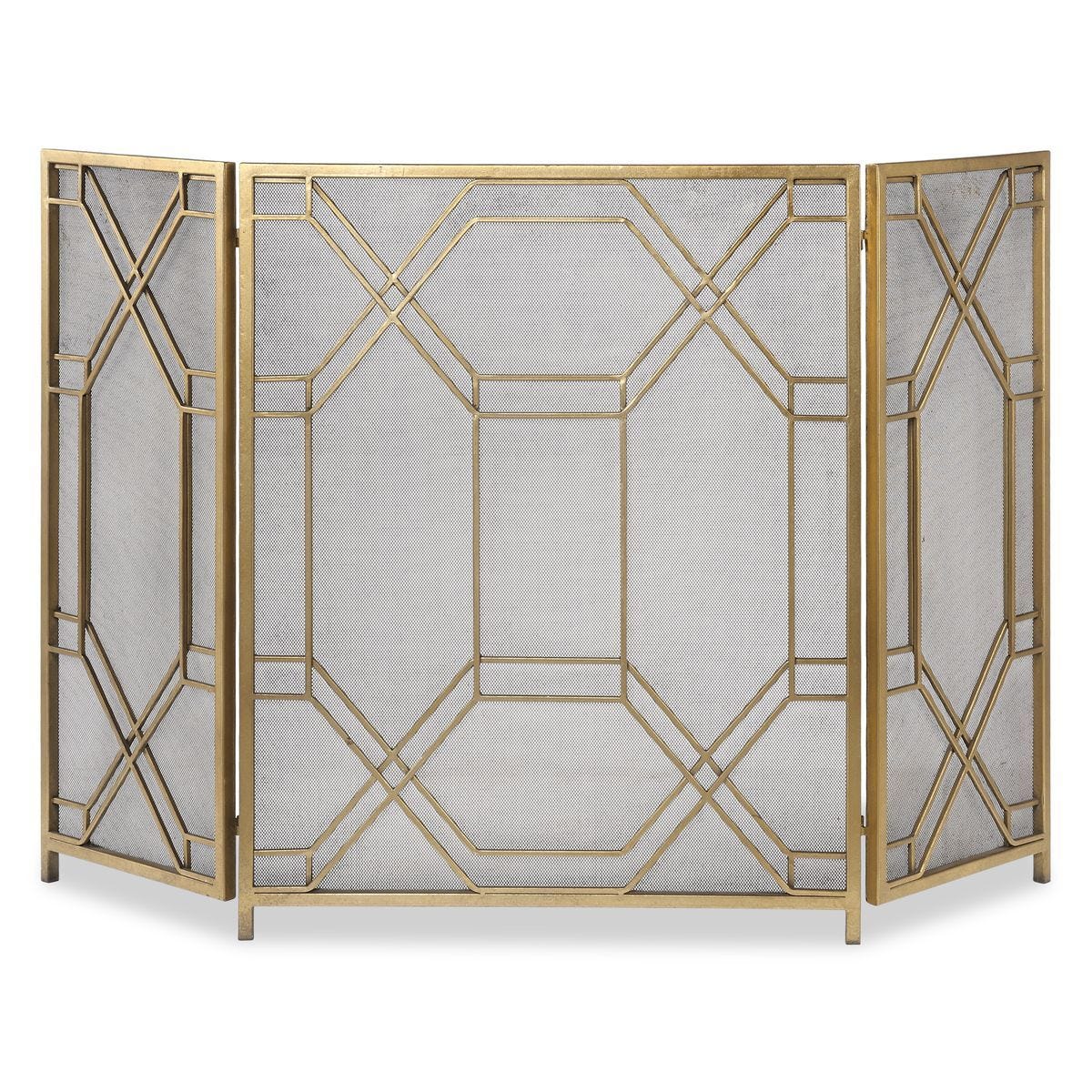 Rosen Fireplace Screen, Gold - stylish home accessories to complete your decor | Image 1 | InSTYLE Home & Rugs