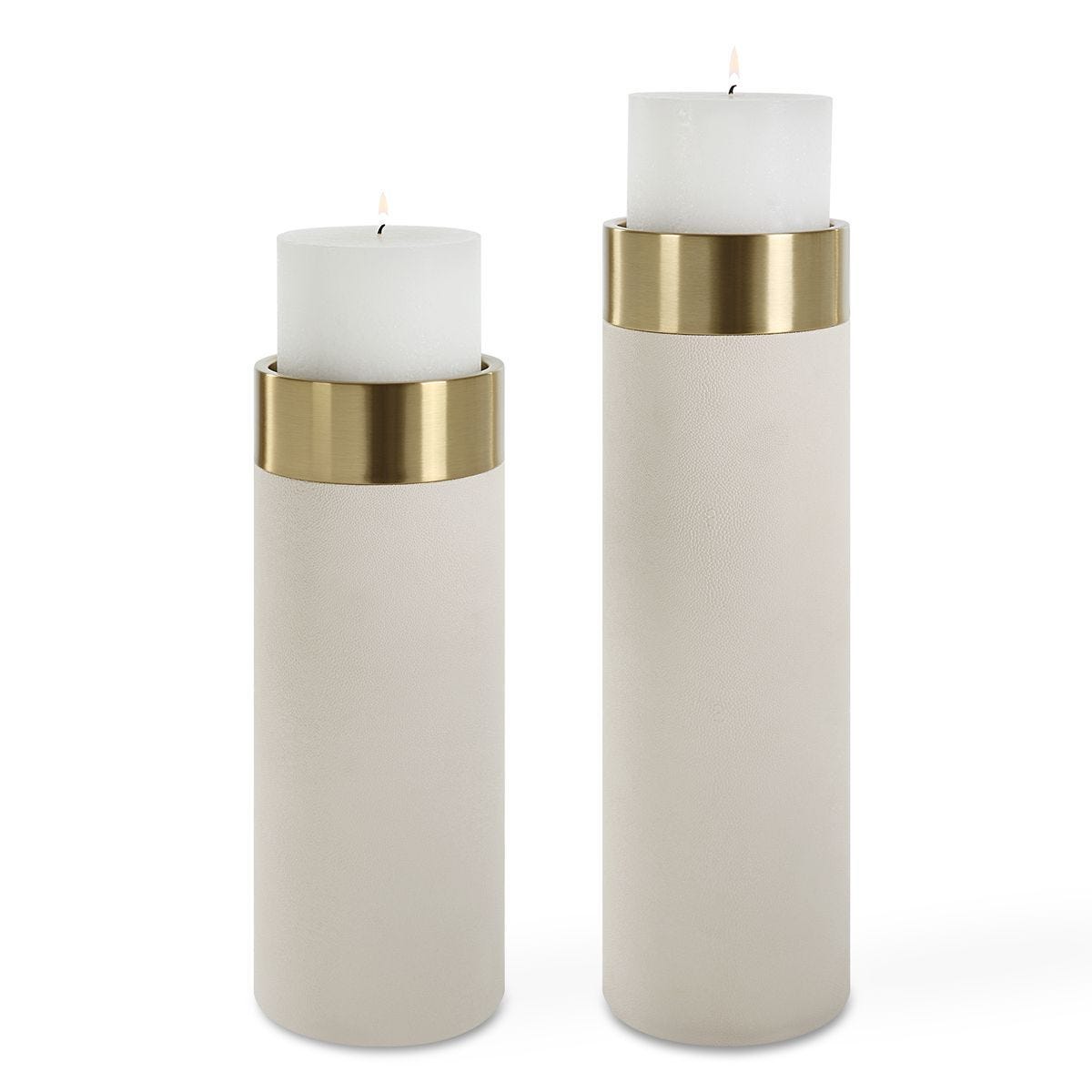 Wessex Candleholders, White, S/2 - decor accents and accessories for every room | Image 1 | InSTYLE Home & Rugs