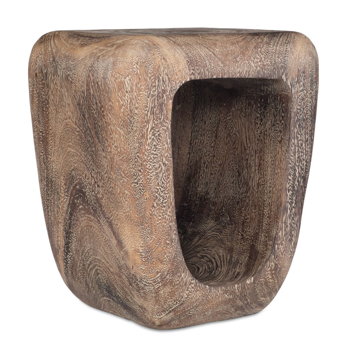 Loophole Accent Stool, Bleached Wash - compact and stylish design | Image 1 | InSTYLE Home & Rugs