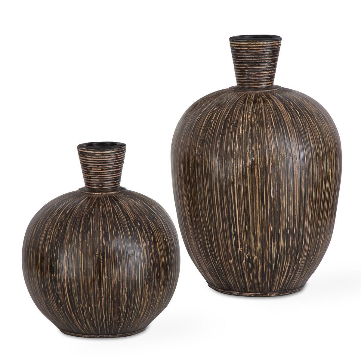 Islander Vases, Black, S/2 - stylish home accessories to complete your decor | Image 1 | InSTYLE Home & Rugs