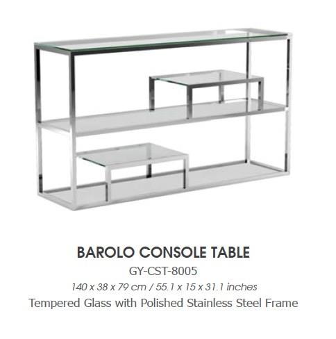 Barolo Steel Console Table - perfect for hallway decor | Image 1 | InSTYLE Home & Rugs