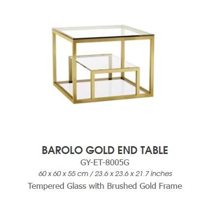Barolo Gold End Table - accent tables for living rooms | Image 1 | InSTYLE Home & Rugs