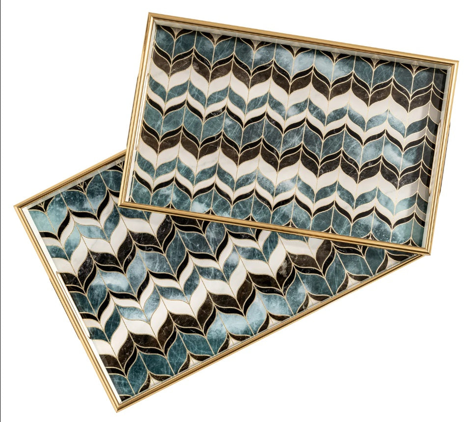 Savoy Gold Tray Set - available in various shapes, sizes, and materials | Image 1 | InSTYLE Home & Rugs