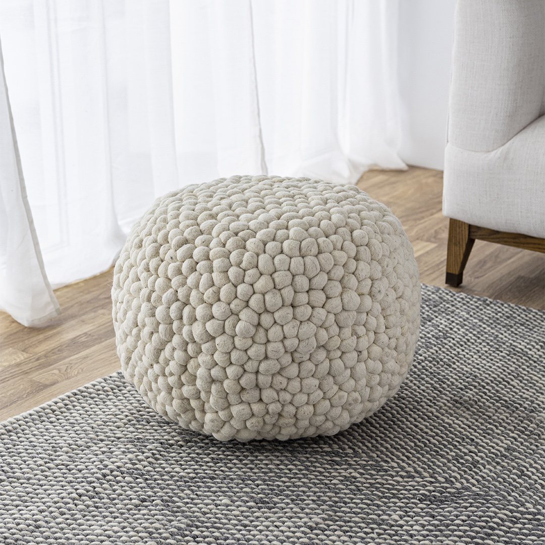 Bohemian Pebble Pouf - versatile pouf for extra seating or as a footrest | Image 2 | InSTYLE Home & Rugs