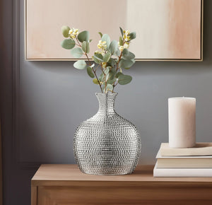 Helio Hammered Ceramic Vase - elegant vase for adding a touch of style to any room | Image 3 | InSTYLE Home & Rugs