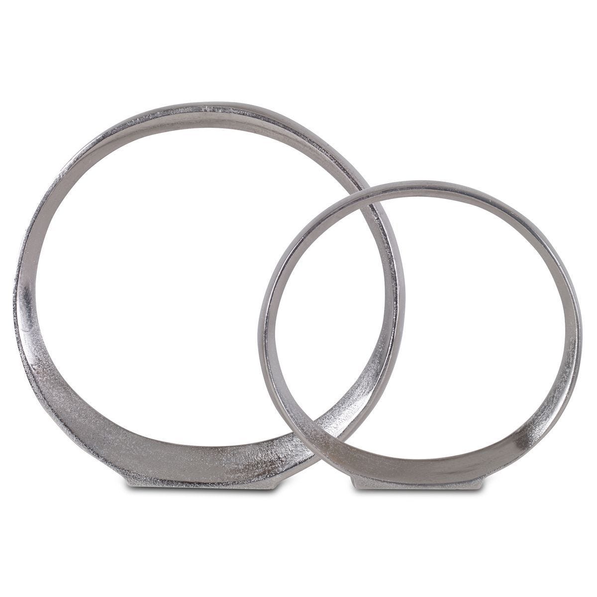 Orbits Ring Sculptures, Nickel, S/2 - modern accessories for a personalized living space | Image 1 | InSTYLE Home & Rugs