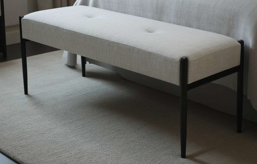 CHATEAU Bench GY-BEN-6037 Grey fabric - durable bench with modern style | Image 1 | InSTYLE Home & Rugs