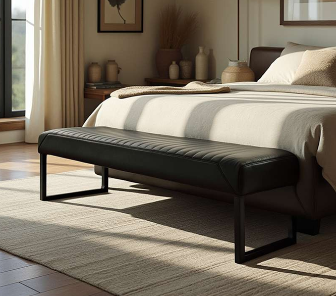 City Channel Bench Black PU | InSTYLE Home & Rugs